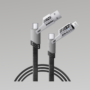 65W Multi Functional Zinc Alloy Braided Data Cable  Black