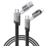 65W Multi Functional Zinc Alloy Braided Data Cable  Black