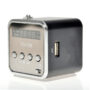 TD-V26 Mini Portable Speaker Digital LCD Micro SD/TF/USB/FM Radio Stereo Music Player Box - Black